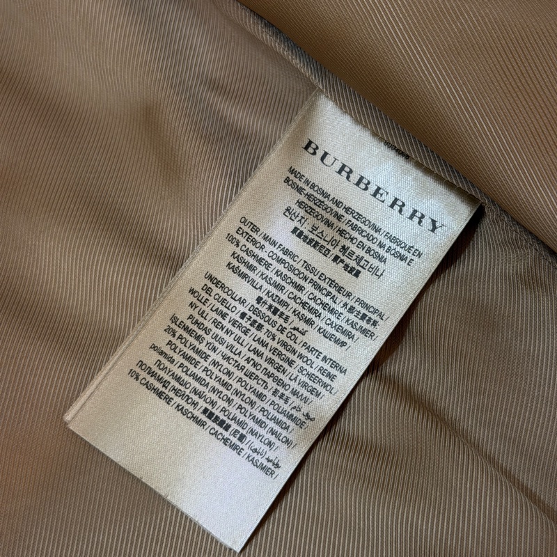 BURBERRY英國蜜色羊絨大衣UK6-14