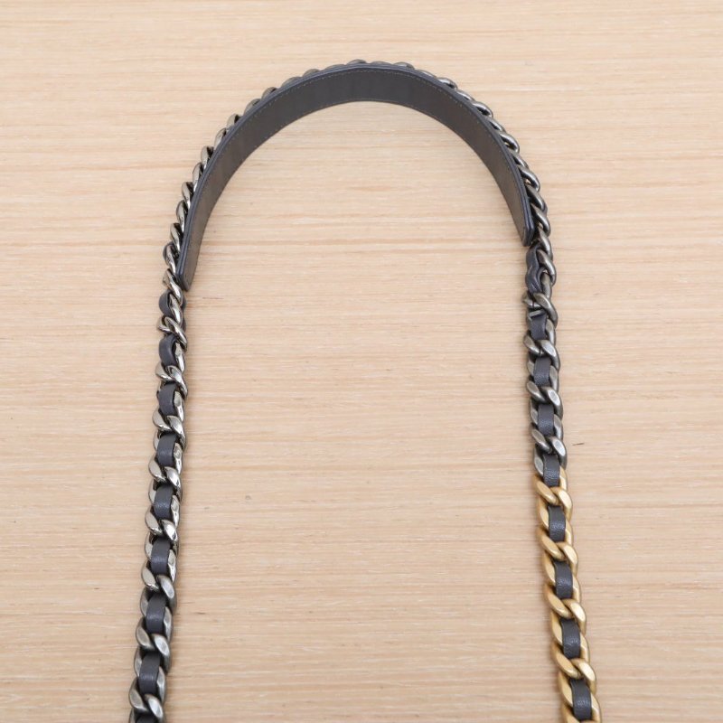CHANEL 19BAG吸扣WOC19灰色羊皮晶片開金銀扣肩背包-2