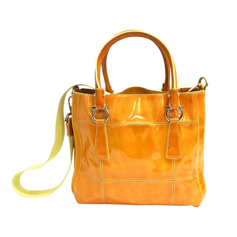 橘色 漆皮 兩用包【Salvatore Ferragamo 費拉格慕】-0