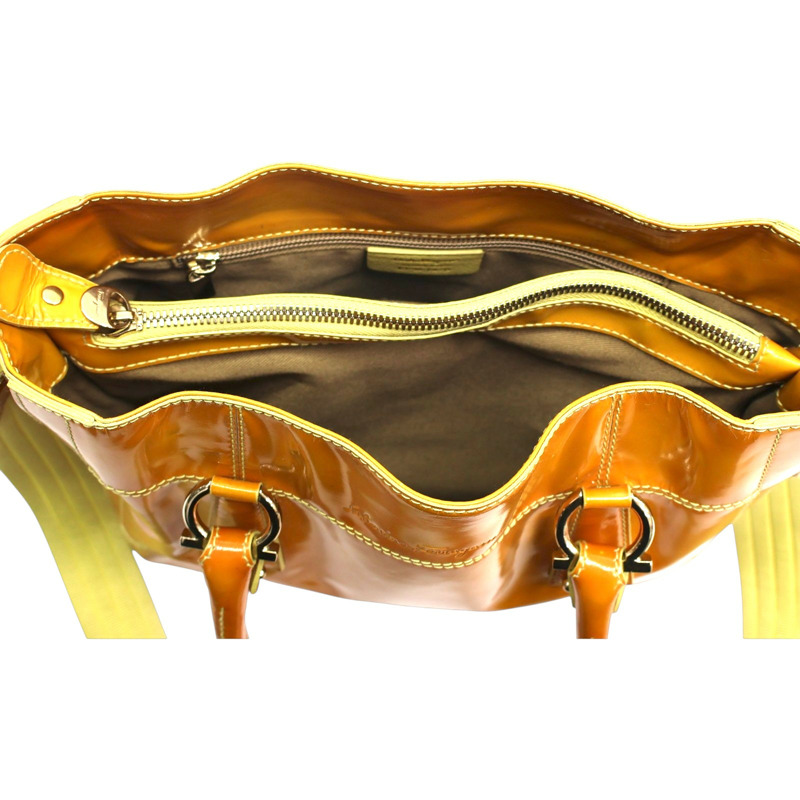 橘色 漆皮 兩用包【Salvatore Ferragamo 費拉格慕】-4