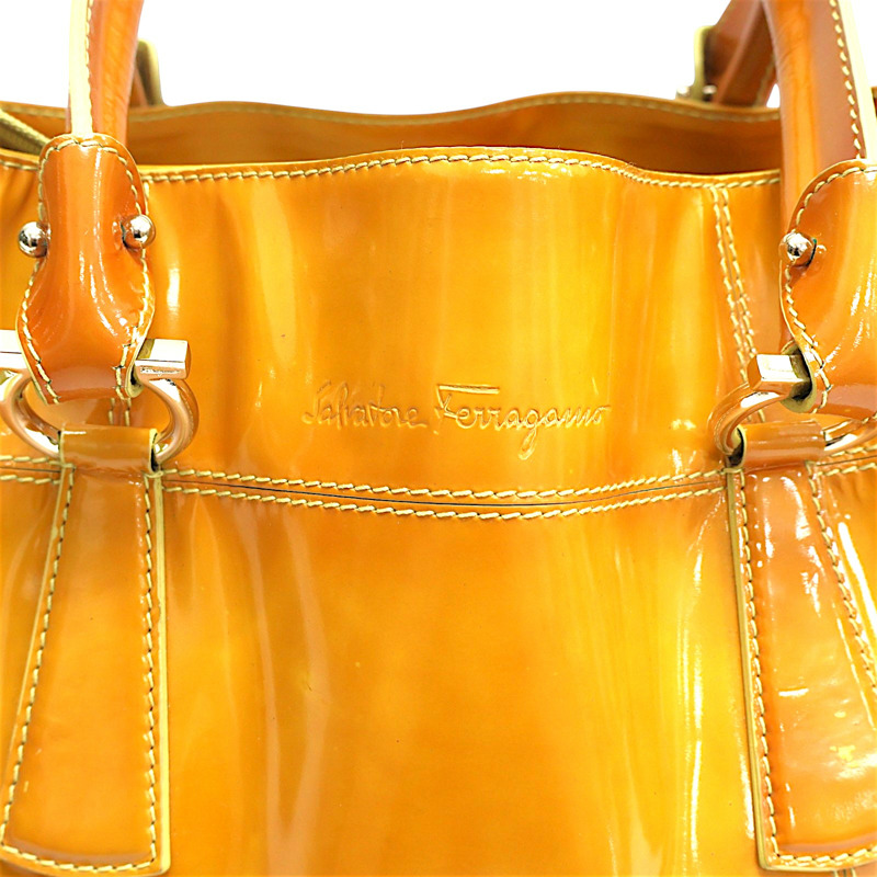 橘色 漆皮 兩用包【Salvatore Ferragamo 費拉格慕】-14