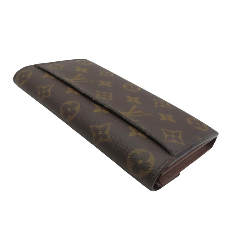 棕色 原花帆布 Sarah 扣式長夾【LOUIS VUITTON LV 路易威登】 M60531-3