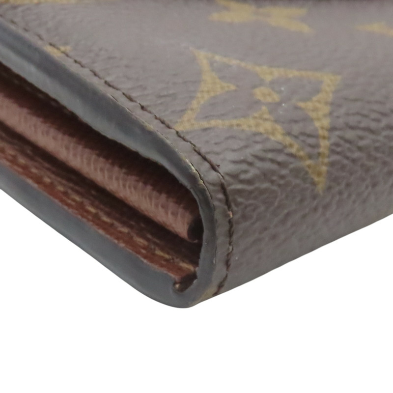 棕色 原花帆布 Sarah 扣式長夾【LOUIS VUITTON LV 路易威登】 M60531-7