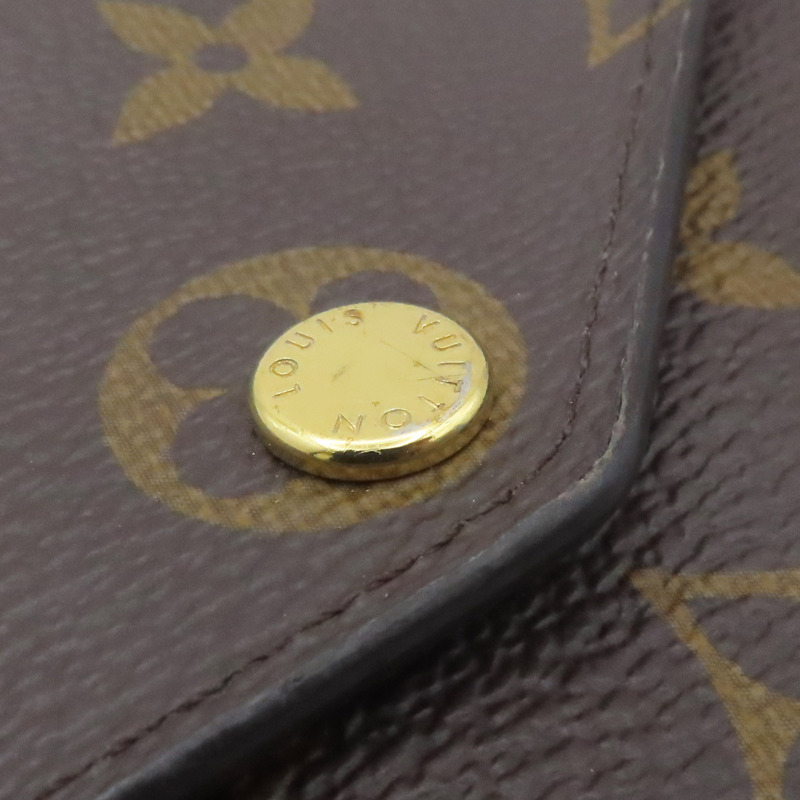 棕色 原花帆布 Sarah 扣式長夾【LOUIS VUITTON LV 路易威登】 M60531-11