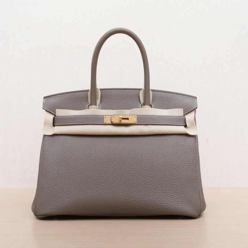 HERMES Birkin3018大象灰Togo皮D刻金扣肩背包-1