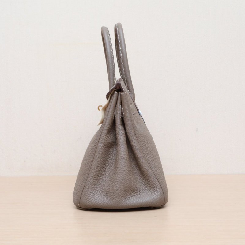 HERMES Birkin3018大象灰Togo皮D刻金扣肩背包-4