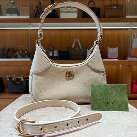 Gucci Aphrodite 雙G手提 腋下包 米白色