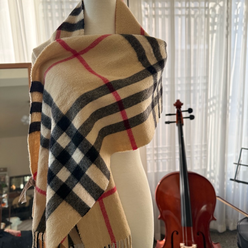 (精品特價優惠 )🌸Burberry 經典格紋羊毛大披肩/圍巾🧣-7
