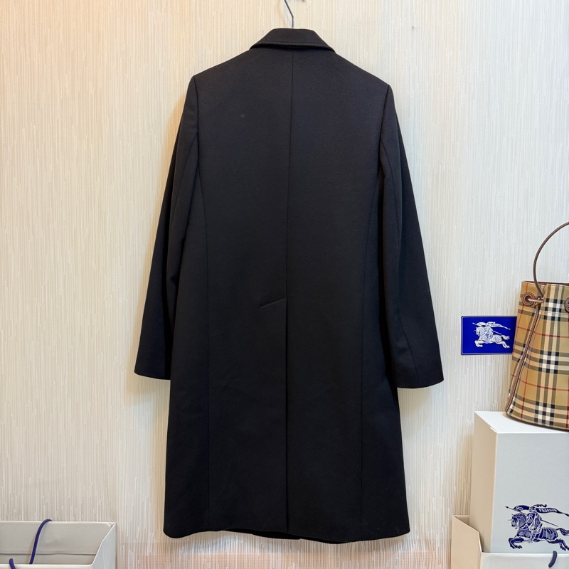 BURBERRY英國黑色羊毛絨量裁大衣UK8-3