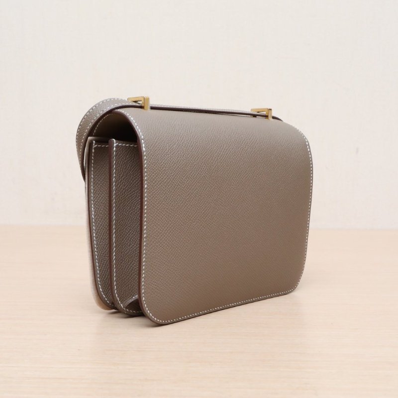 HERMES Constance康康1918大象灰Epsom皮B刻金扣肩背包-4