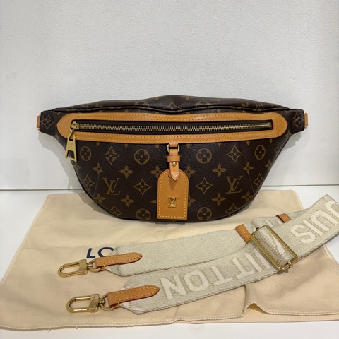 Lv 原花新款寬背帶腰包