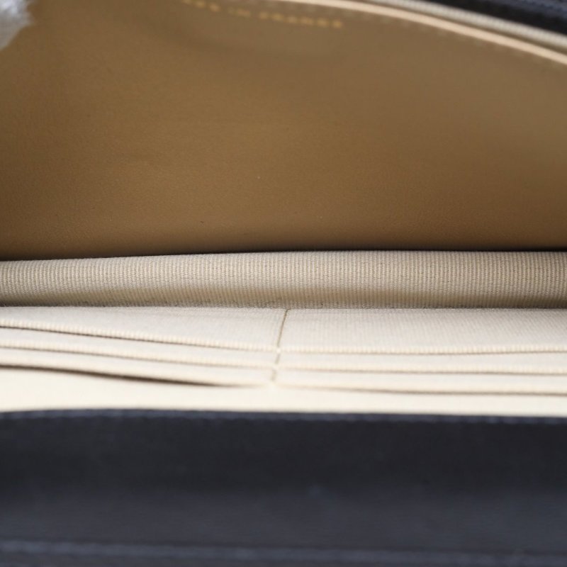 CHANEL CFWOC19黑色羊皮晶片開金扣金球調節扣肩帶肩背包-3