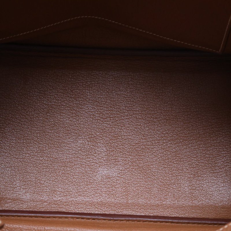 HERMES Birkin3037金棕色Togo皮框Q銀扣肩背包-2