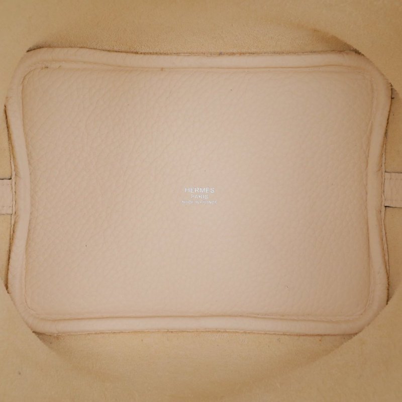 HERMES Picotin18菜籃子I2奶油白TC皮Z刻銀扣肩背包-2