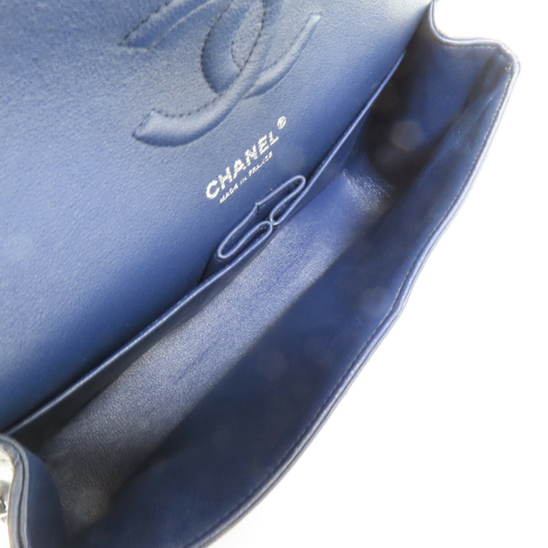 CHANEL 羊皮皮革Classic 25銀扣鏈帶肩背袋-5