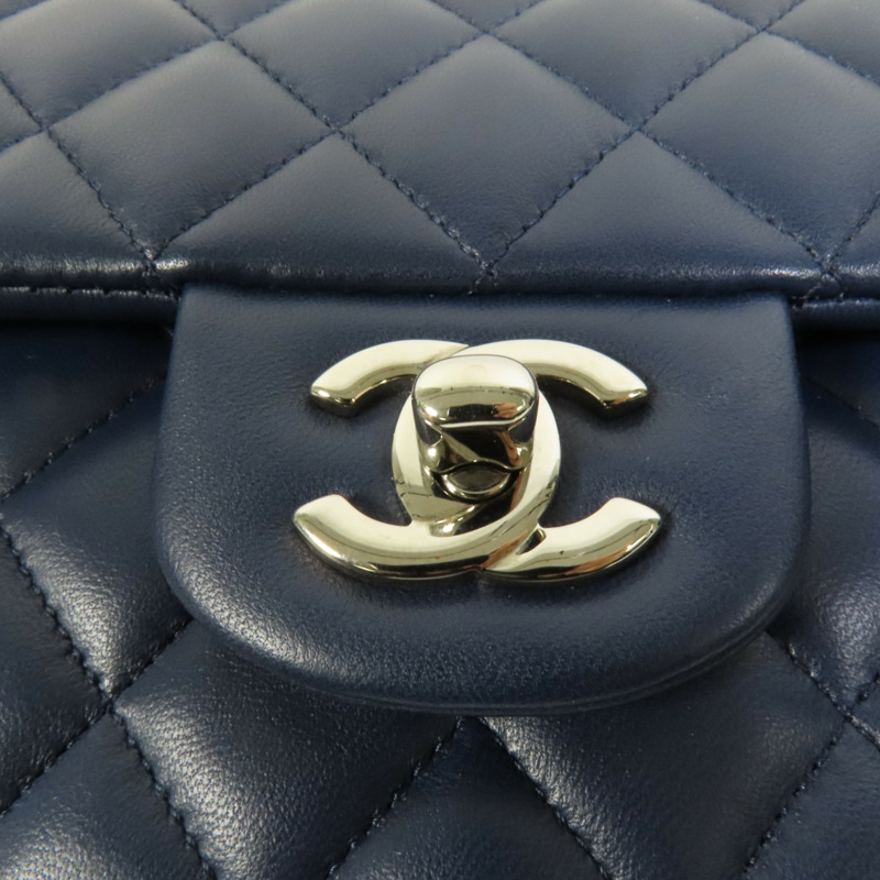 CHANEL 羊皮皮革Classic 25銀扣鏈帶肩背袋-6