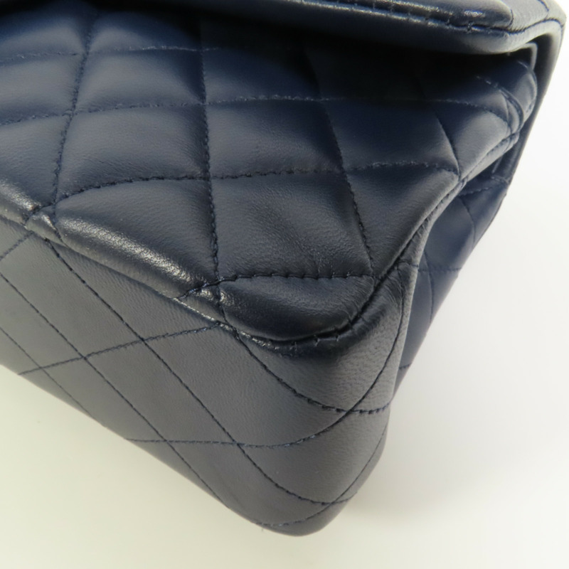 CHANEL 羊皮皮革Classic 25銀扣鏈帶肩背袋-12