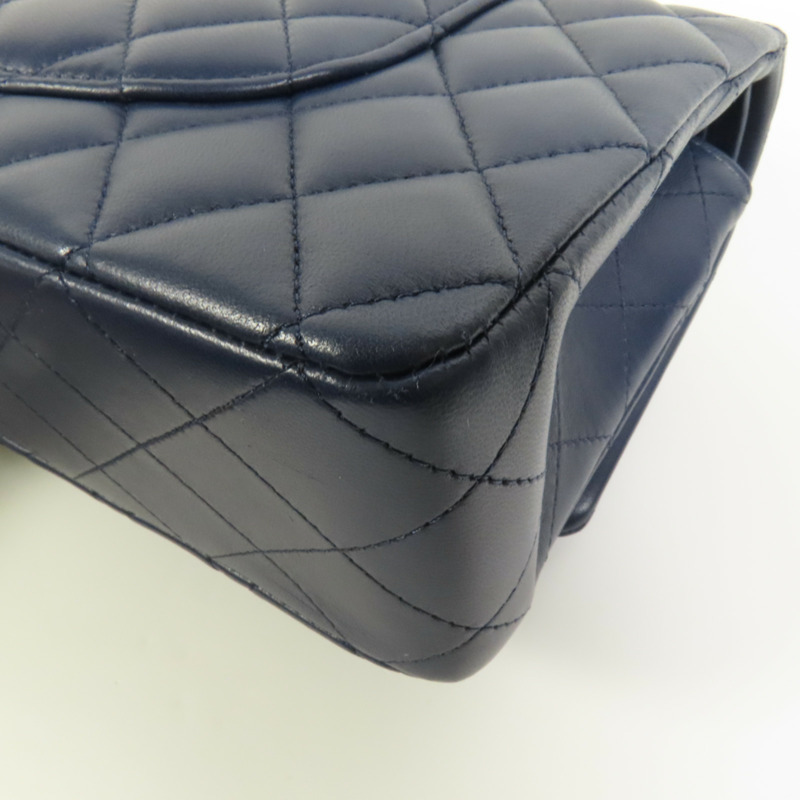 CHANEL 羊皮皮革Classic 25銀扣鏈帶肩背袋-13