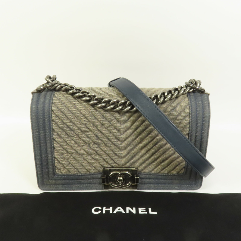 CHANEL Demin Boy 25鏈帶肩背袋-10