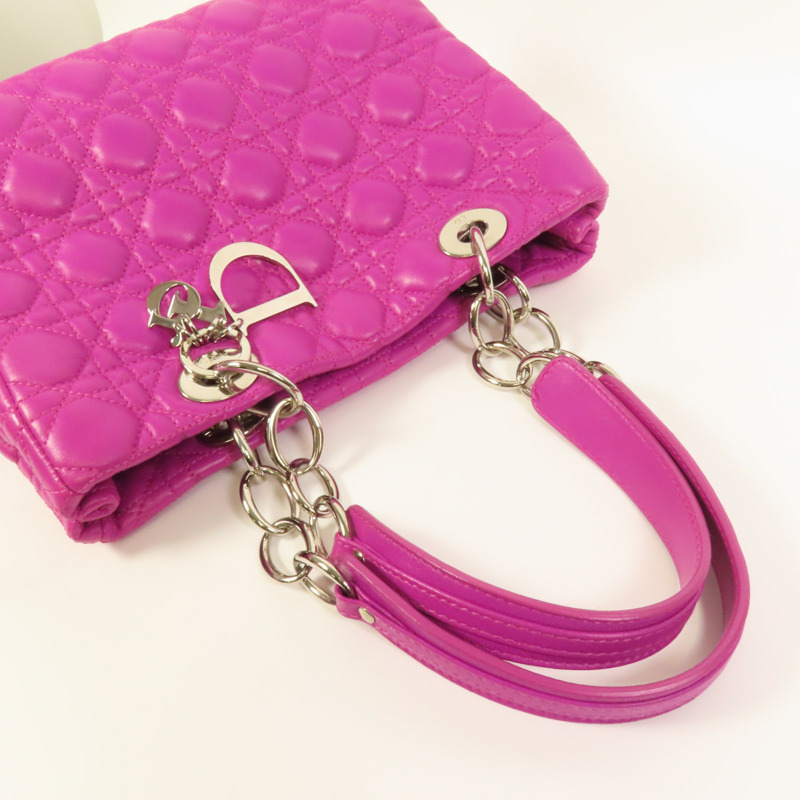 Dior 羊皮皮革Hand Bag銀扣手挽袋-4