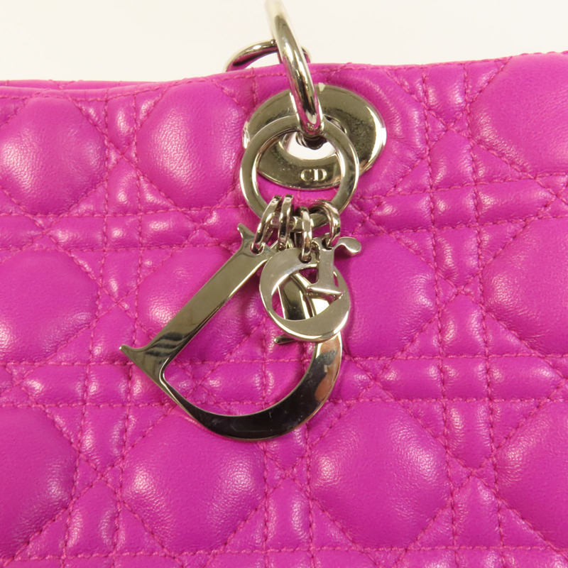 Dior 羊皮皮革Hand Bag銀扣手挽袋-5