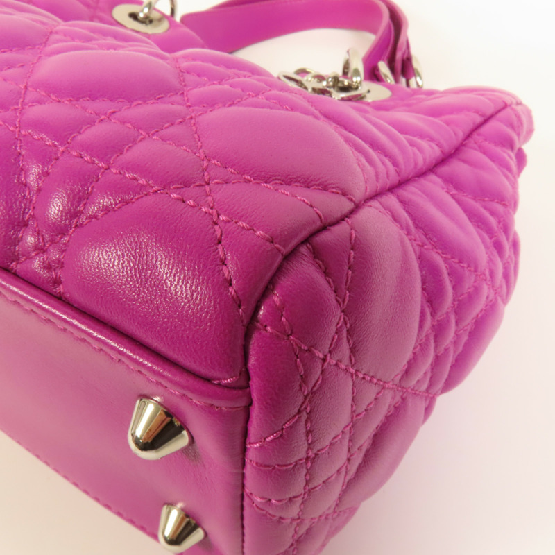 Dior 羊皮皮革Hand Bag銀扣手挽袋-9