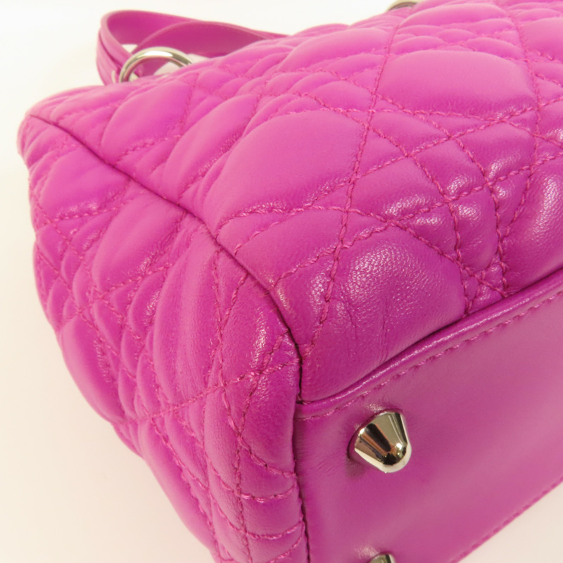 Dior 羊皮皮革Hand Bag銀扣手挽袋-11