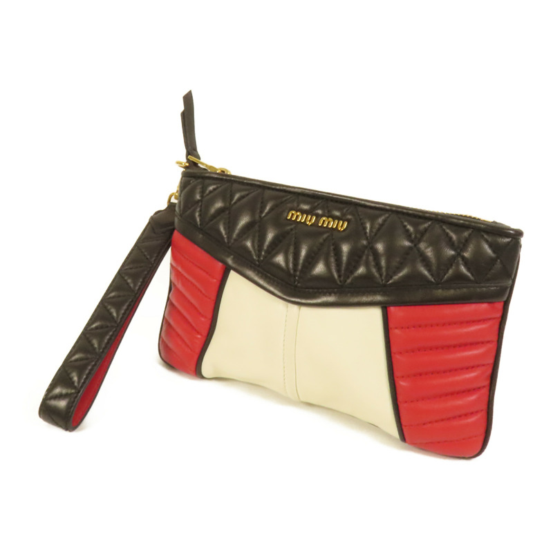Miu Miu 羊皮皮革Pouch金扣手拿包-2