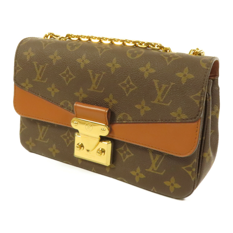 LOUIS VUITTON Monogram Marceau金扣鏈帶肩背袋棕色-2