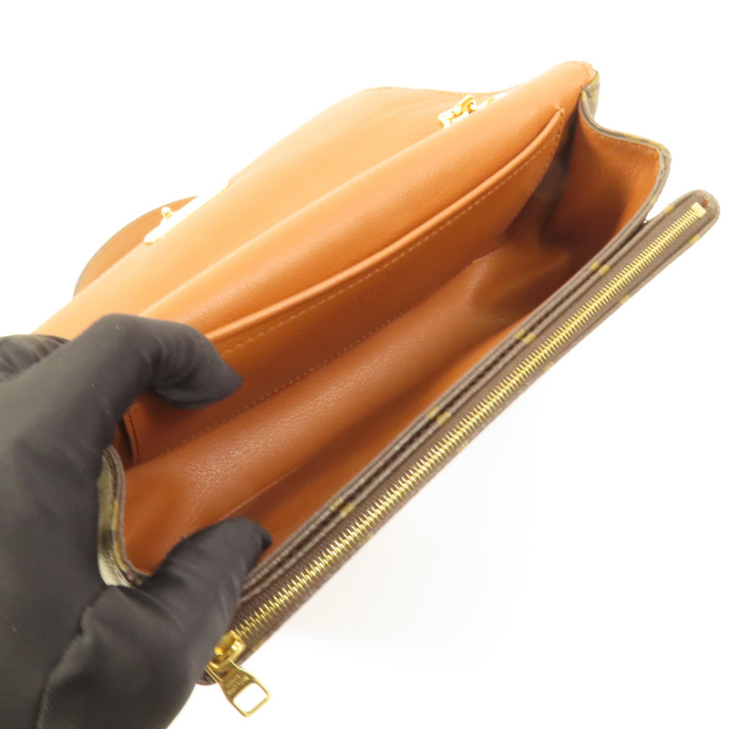 LOUIS VUITTON Monogram Marceau金扣鏈帶肩背袋棕色-5