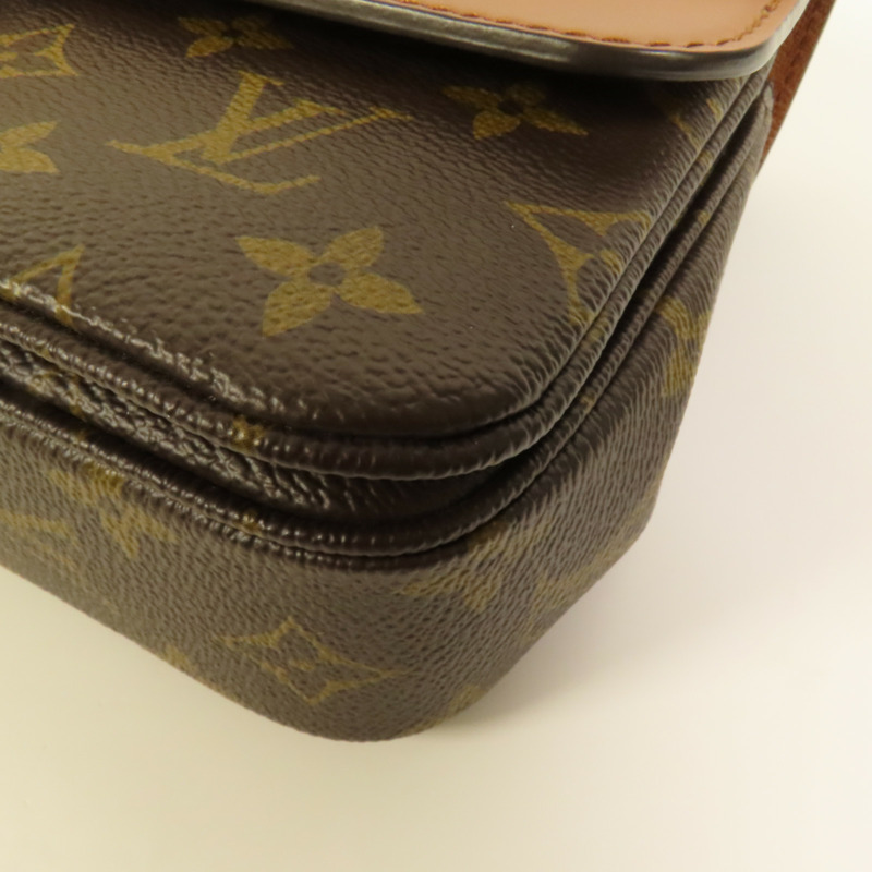 LOUIS VUITTON Monogram Marceau金扣鏈帶肩背袋棕色-10