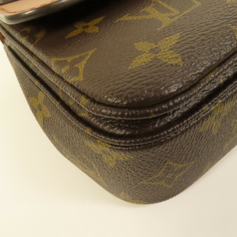 LOUIS VUITTON Monogram Marceau金扣鏈帶肩背袋棕色-11