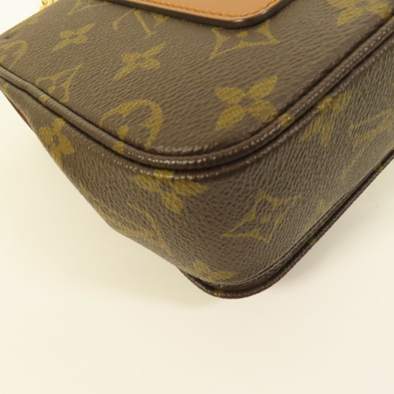 LOUIS VUITTON Monogram Marceau金扣鏈帶肩背袋棕色-13