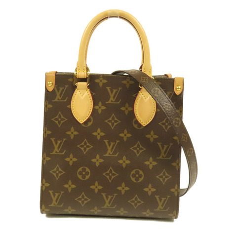 LOUIS VUITTON Monogram Sac Plat BB金扣手挽肩背兩用袋