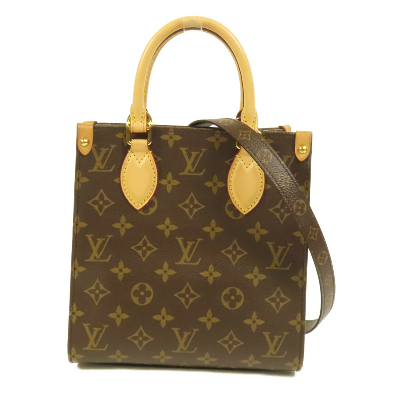 LOUIS VUITTON Monogram Sac Plat BB金扣手挽肩背兩用袋-0