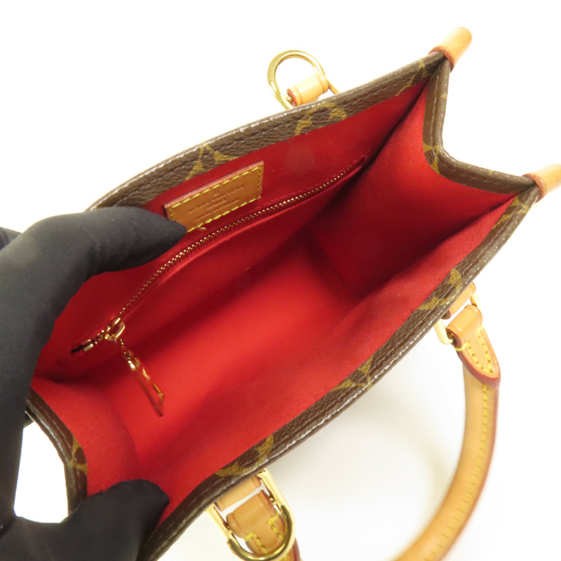 LOUIS VUITTON Monogram Sac Plat BB金扣手挽肩背兩用袋-7