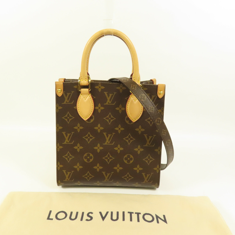 LOUIS VUITTON Monogram Sac Plat BB金扣手挽肩背兩用袋-9