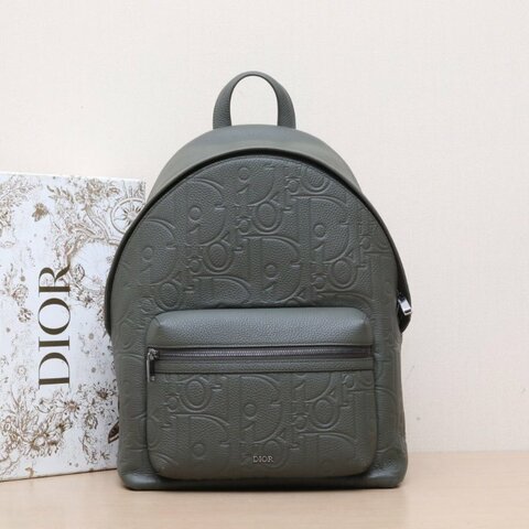 DIOR Gravity系列Rider雙肩包全皮壓紋肩背包