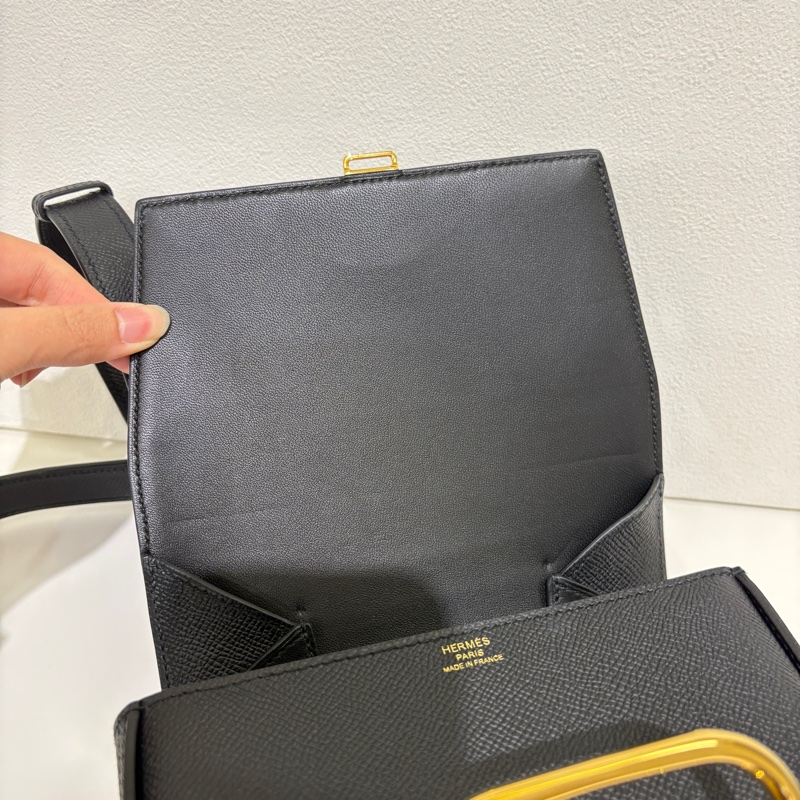 Hermes Della黑金釦Epson斜背包-5