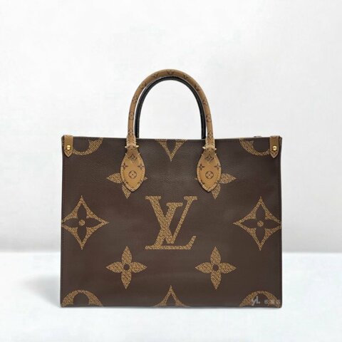 LV包包 OnTheGo MM雙色原花肩背包M45321