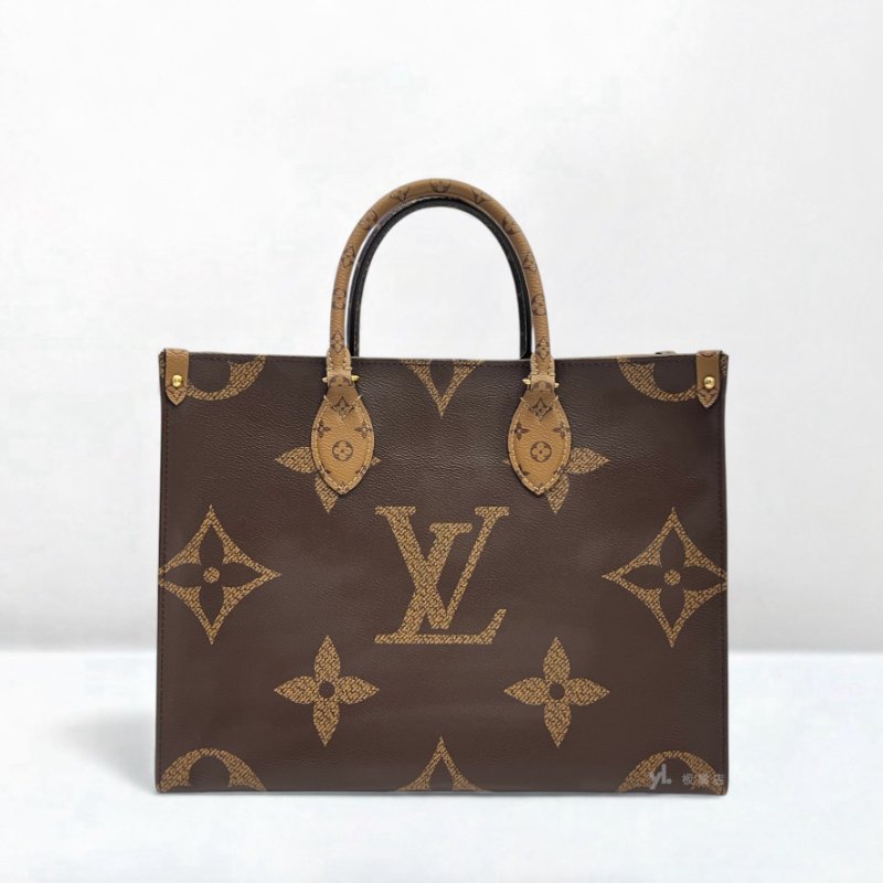 LV包包 OnTheGo MM雙色原花肩背包M45321-0