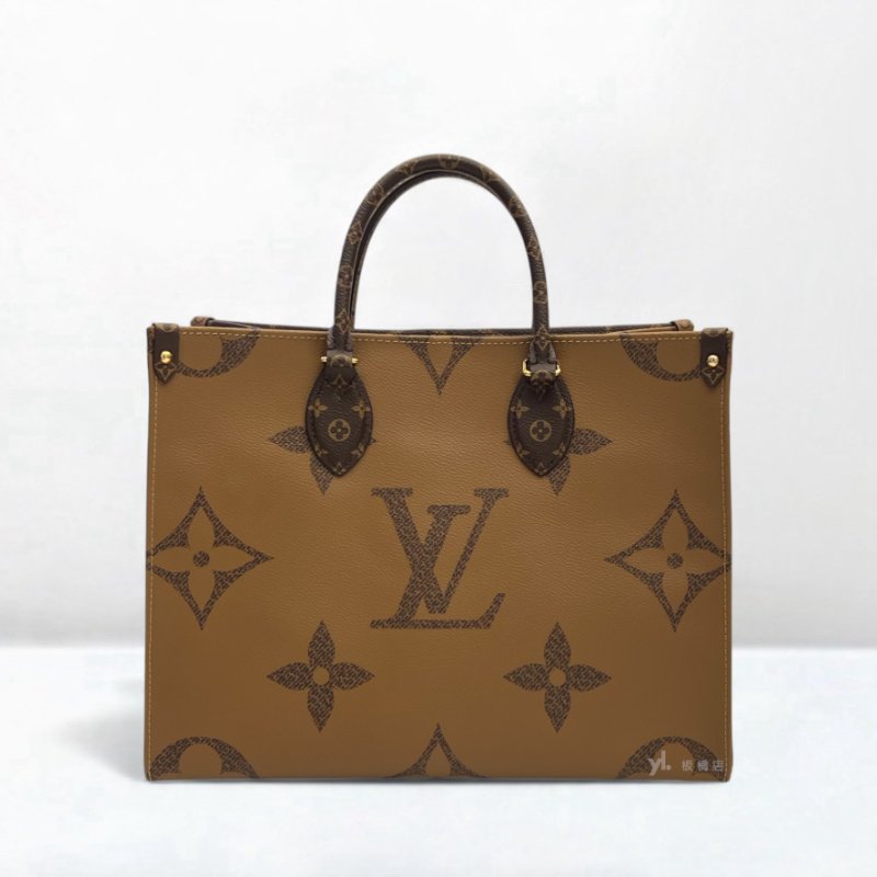 LV包包 OnTheGo MM雙色原花肩背包M45321-3