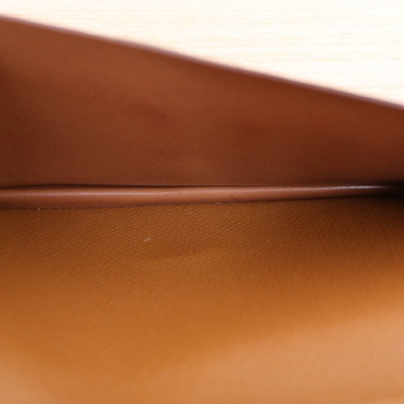 HERMES Bearn長錢包37金棕色Epsom皮X刻金扣肩背包-2