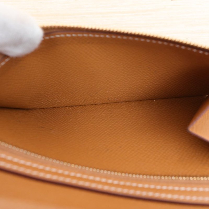 HERMES Bearn長錢包37金棕色Epsom皮X刻金扣肩背包-3