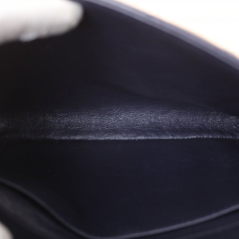 CHANEL 黑色羊皮26開金扣埃及系列古巴logo扣雙層風琴包肩背包-3