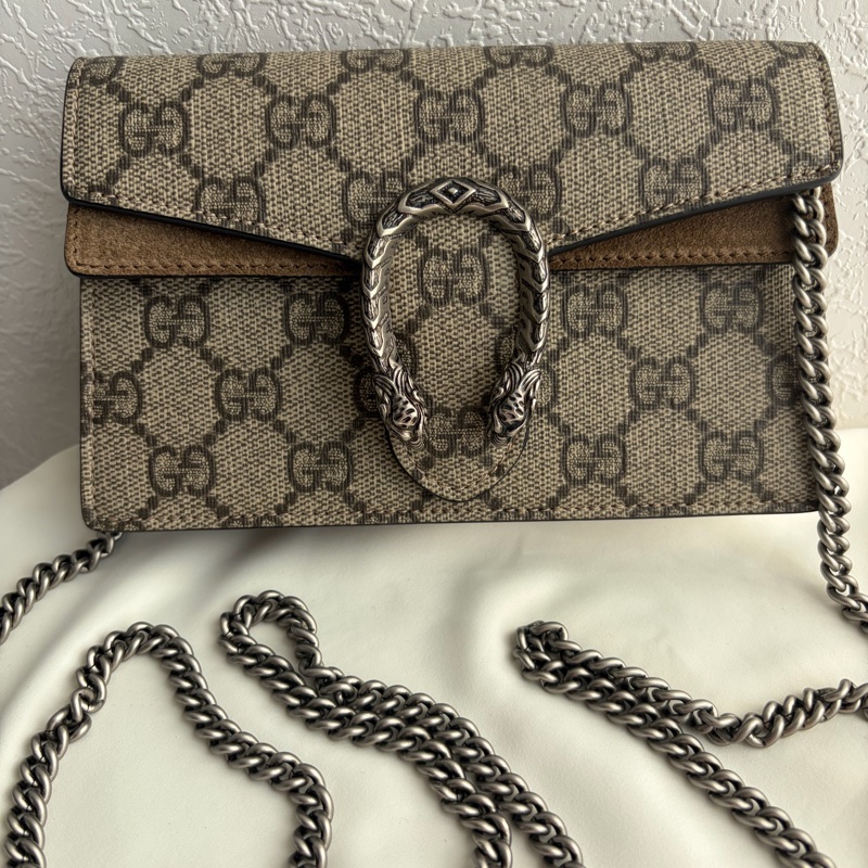 Gucci 咖啡變mini酒神鏈包❣️-0