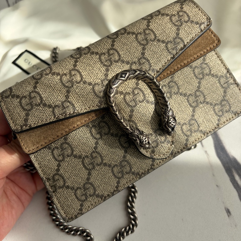 Gucci 咖啡變mini酒神鏈包❣️-9