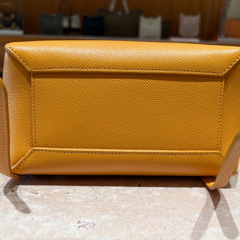 【經典不敗、優雅出行】CELINE NANO 鯰魚包|黃咖皮革|法式質感小號手提斜背包 20cm-8