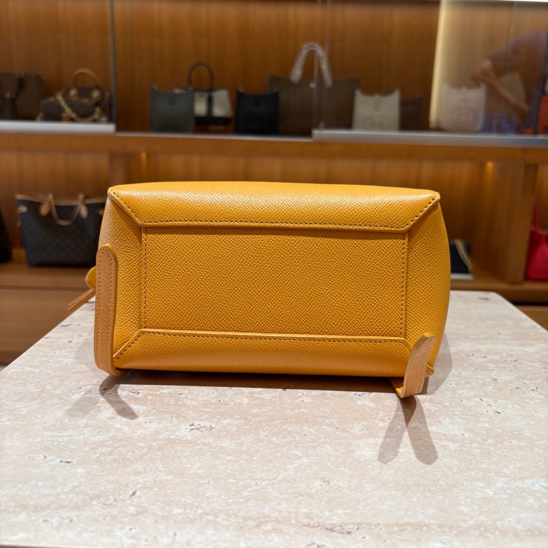 【經典不敗、優雅出行】CELINE NANO 鯰魚包|黃咖皮革|法式質感小號手提斜背包 20cm-9