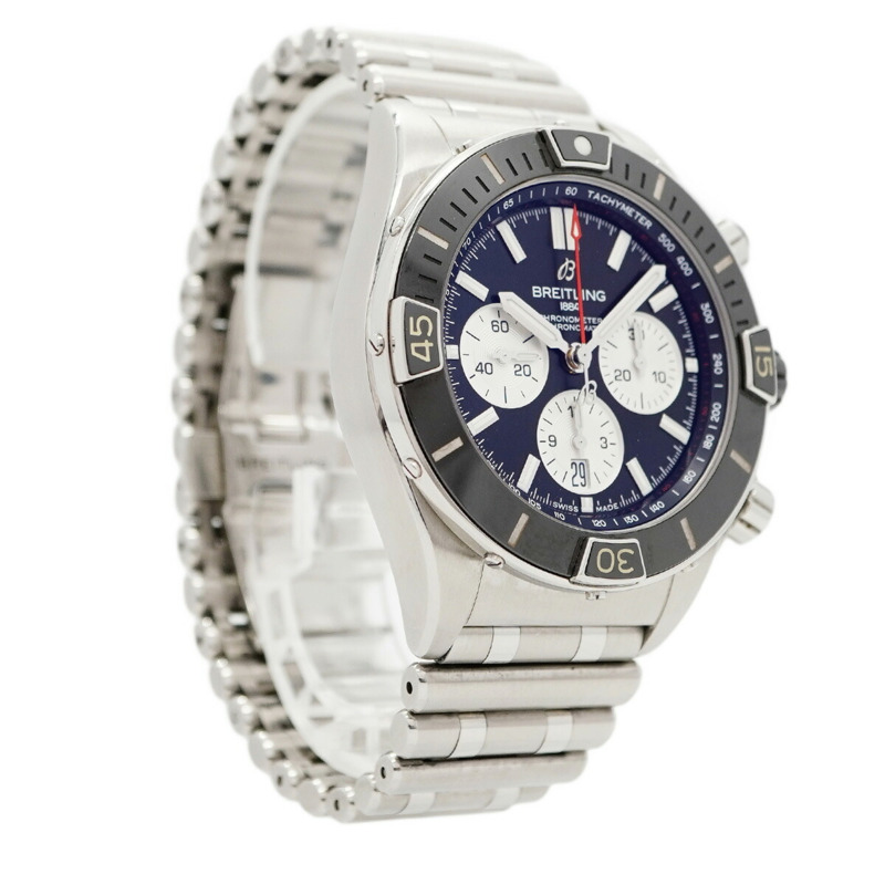 百年靈超級計時腕錶 44 AB0136 黑色錶盤男錶-3